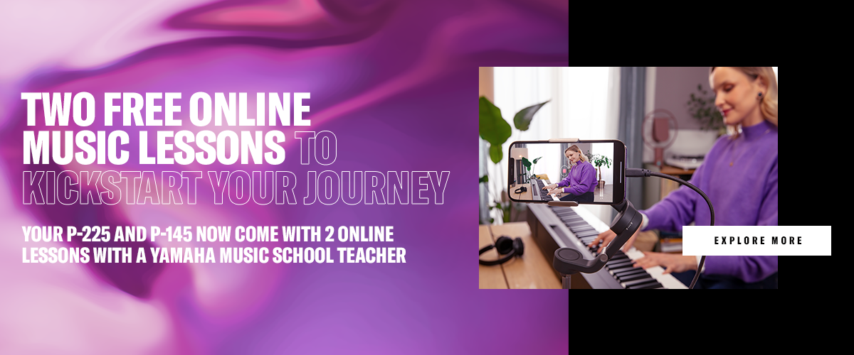 Two Free Online Lessons With The Purchase Of A Yamaha P225 or P145