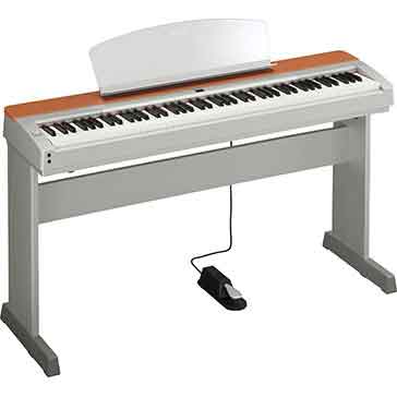 Yamaha P155 Digital Piano in Silver & Cherry  title=