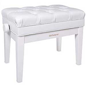 Roland RPB-500 Adjustable Piano Bench with Storage Compartment in White
