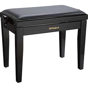 Roland RPB-200 Piano Adjustable Bench with Cushioned Seat in Polished Ebony