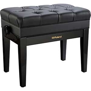 Roland RPB-500 Adjustable Piano Bench with Storage Compartment in Polished Ebony