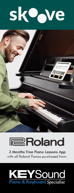Roland offer 3 Months Free Piano Lessons using Skoove with any Roland piano.
